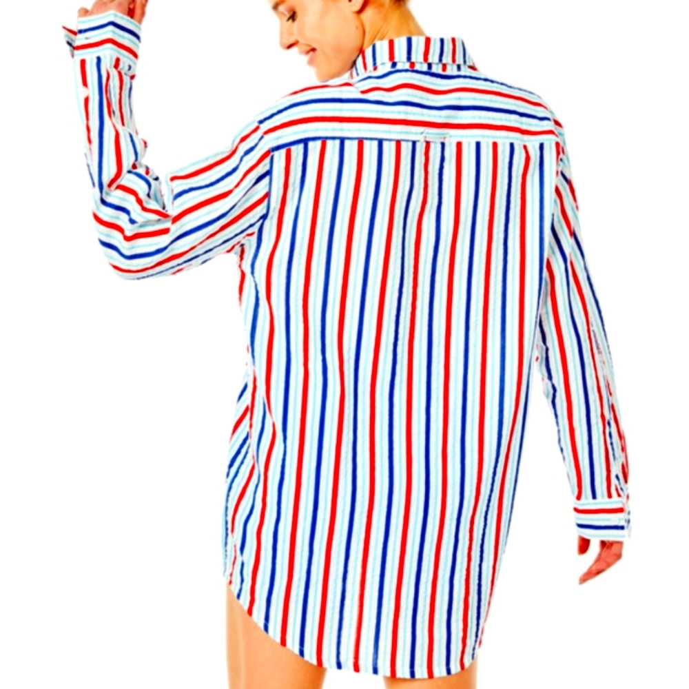 Addison Bay Naples Dress/Coverup Red White Blue SZ. Small NWT